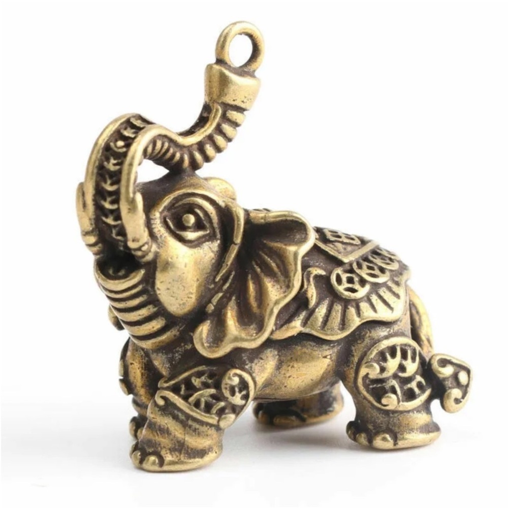 Solid Brass Elephant Pendant